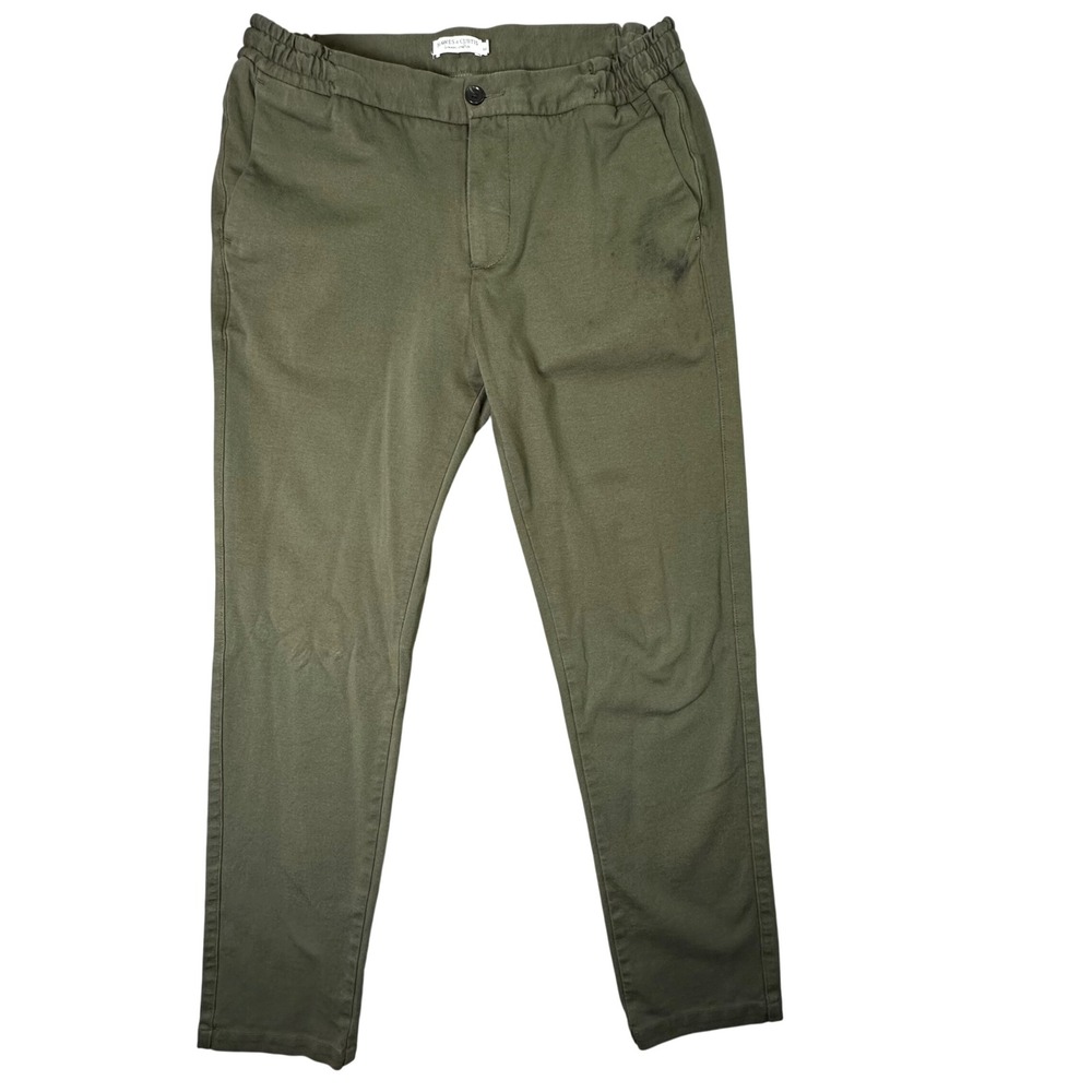Hawes & Curtis Dynamic Stretch‎ Chinos Pants Olive Green GM 668 Size 34 Mens